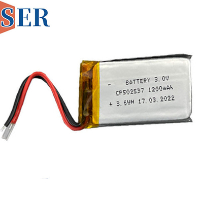 CP502537 초박형 전지 3.0V 1200mAh 중요한 리포 얇은 셀 리튬