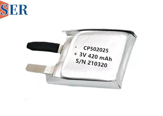 동물 흔적을 위한 CP502025 Li-MnO2 편한 초박형 전지 파우치 셀 장수 550mAh명