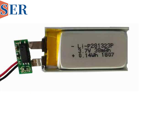 LP281323 3.7v 38mAh 재충전 가능한 리?? 폴리머 배터리