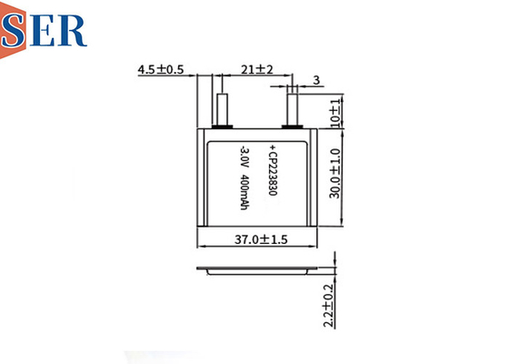 사용자 지정 충전되지 않는 포지 셀 리엠노2 배터리 CP223830 3.0V 400mAh 착용 장치