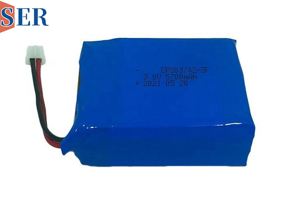 주문 제작된 3.0V 5700mAh 부드러운 초기의 리튬 전지 팩  CP503742-3p