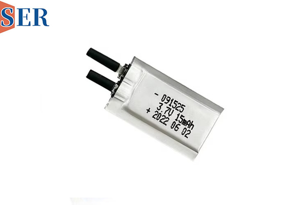 착용 가능한 장치에 3.7V 초 얇은 봉지 셀 091525 재충전 리?? 폴리머 배터리를 사용자 정의