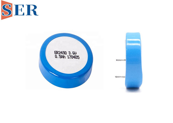 MSDS 버클형 ER2450 Li SOCl2 배터리 ER2450T 웨이퍼 셀