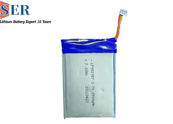 프리즘인 평평한 직사각형 리튬 이온 폴리머 배터리 3.7V 단세포의 팩 2.75wh 1900mAh